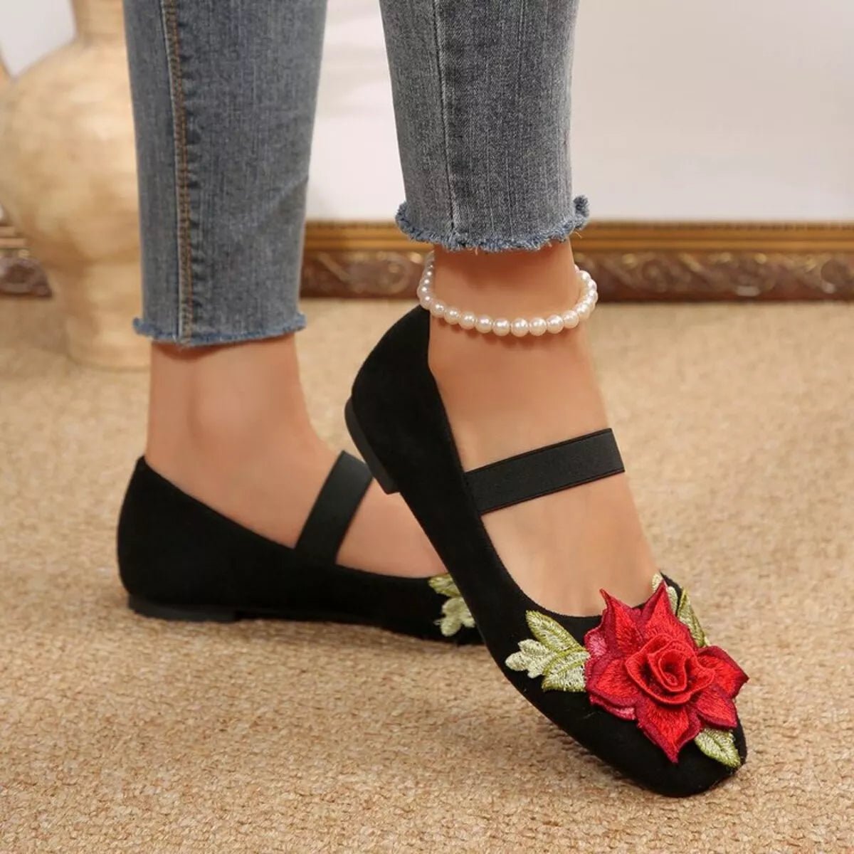 Posy Square-Toe Flats