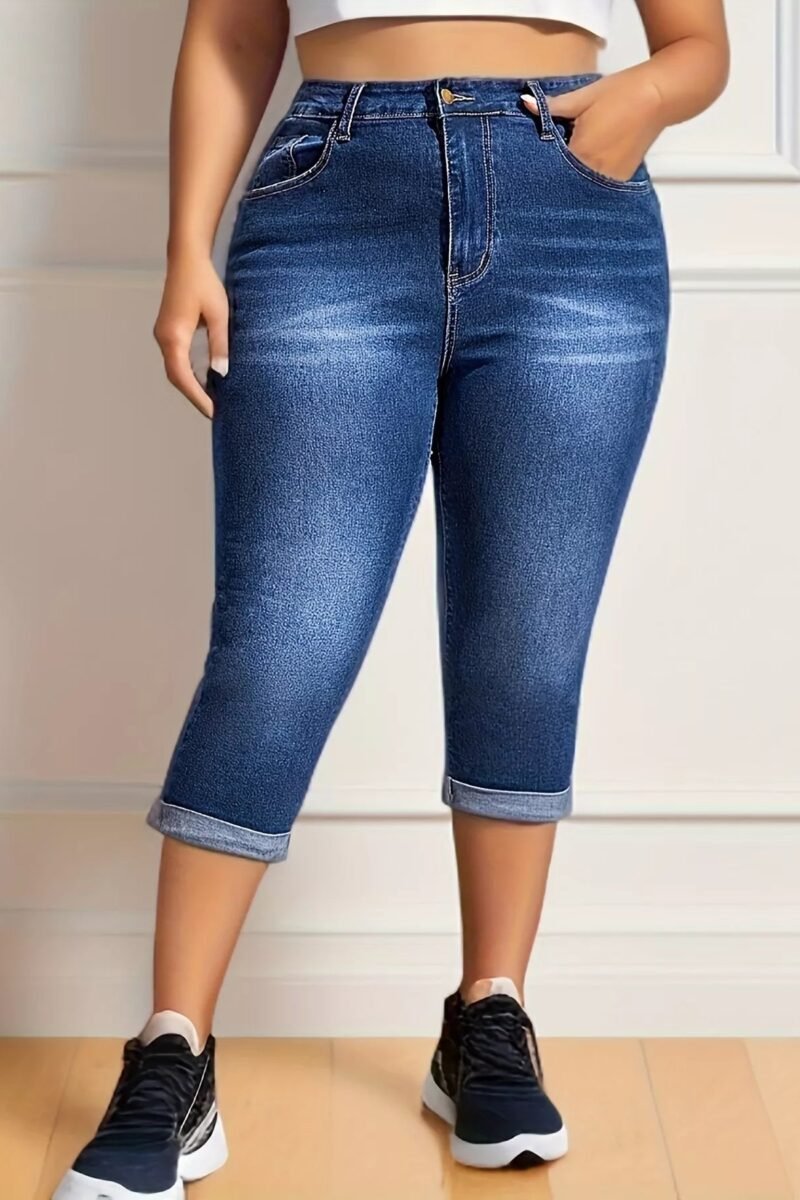 Marlowe Rolled-Hem Denim Capris