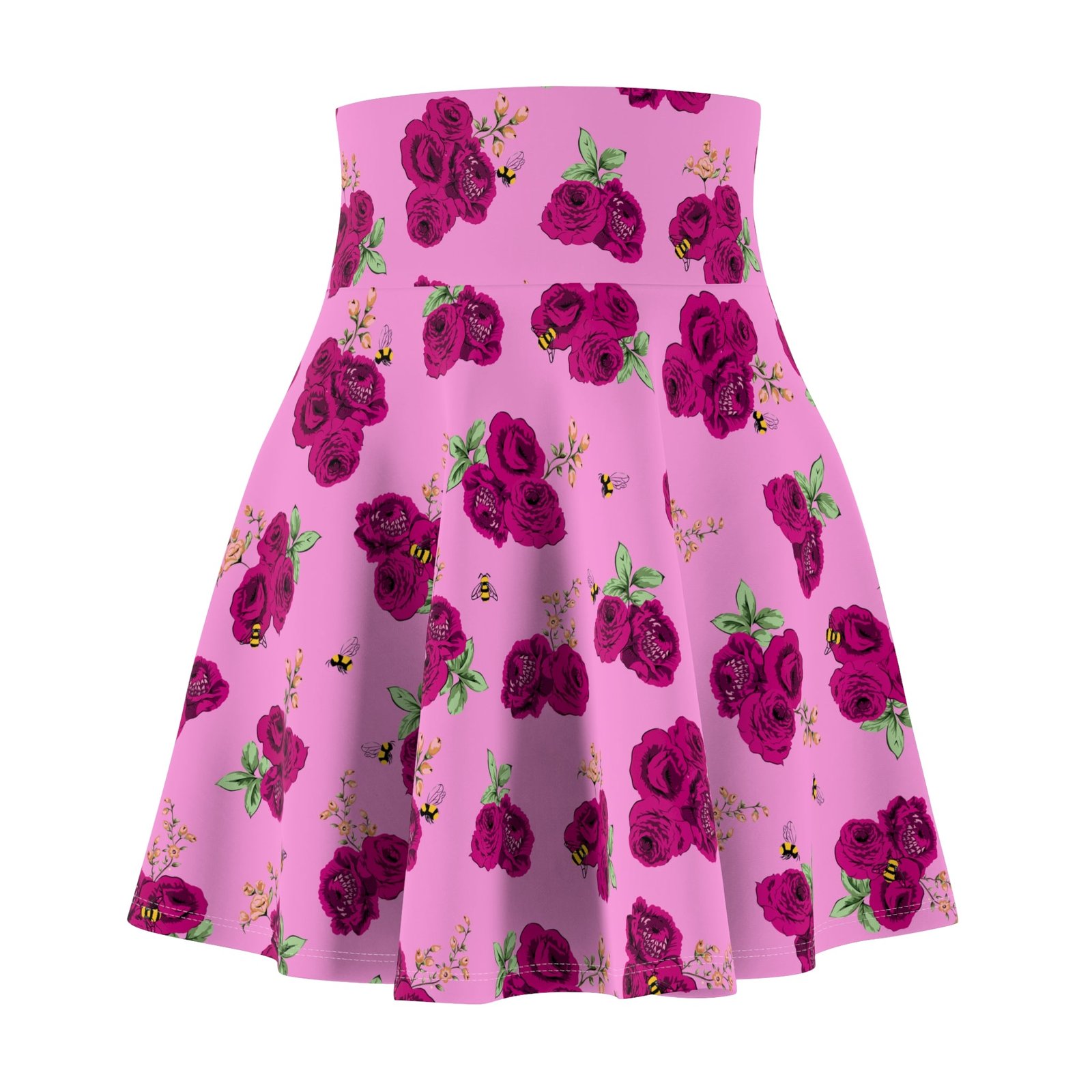 Louisa Pink Bee Floral Skater Skirt Swim Coverup