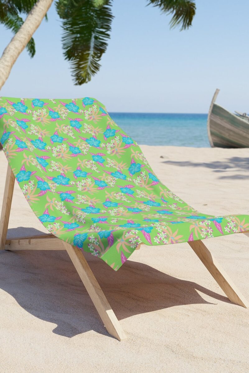 Arden Green Tropical Hibiscus Beach & Bath Towel
