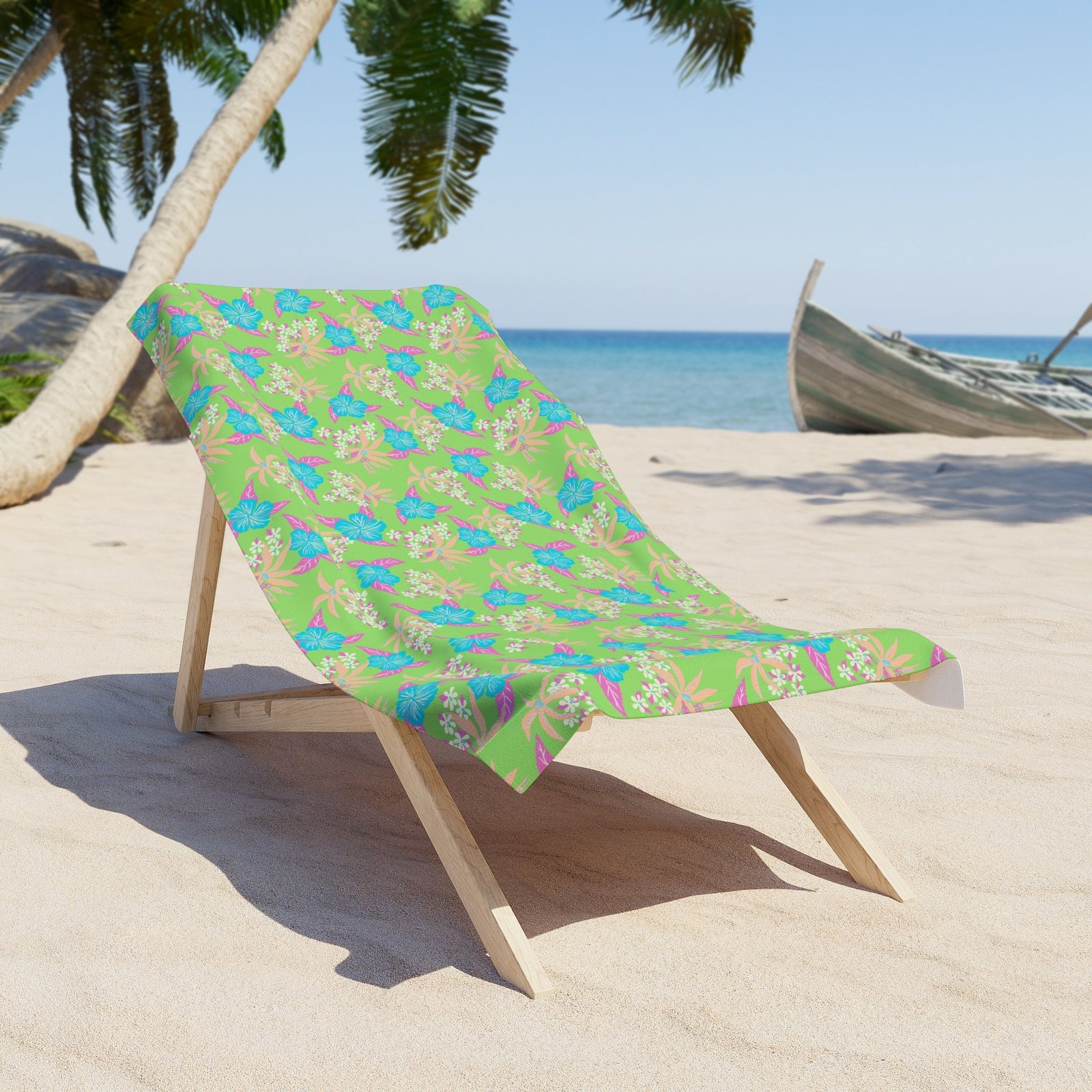 Arden Green Tropical Hibiscus Beach & Bath Towel