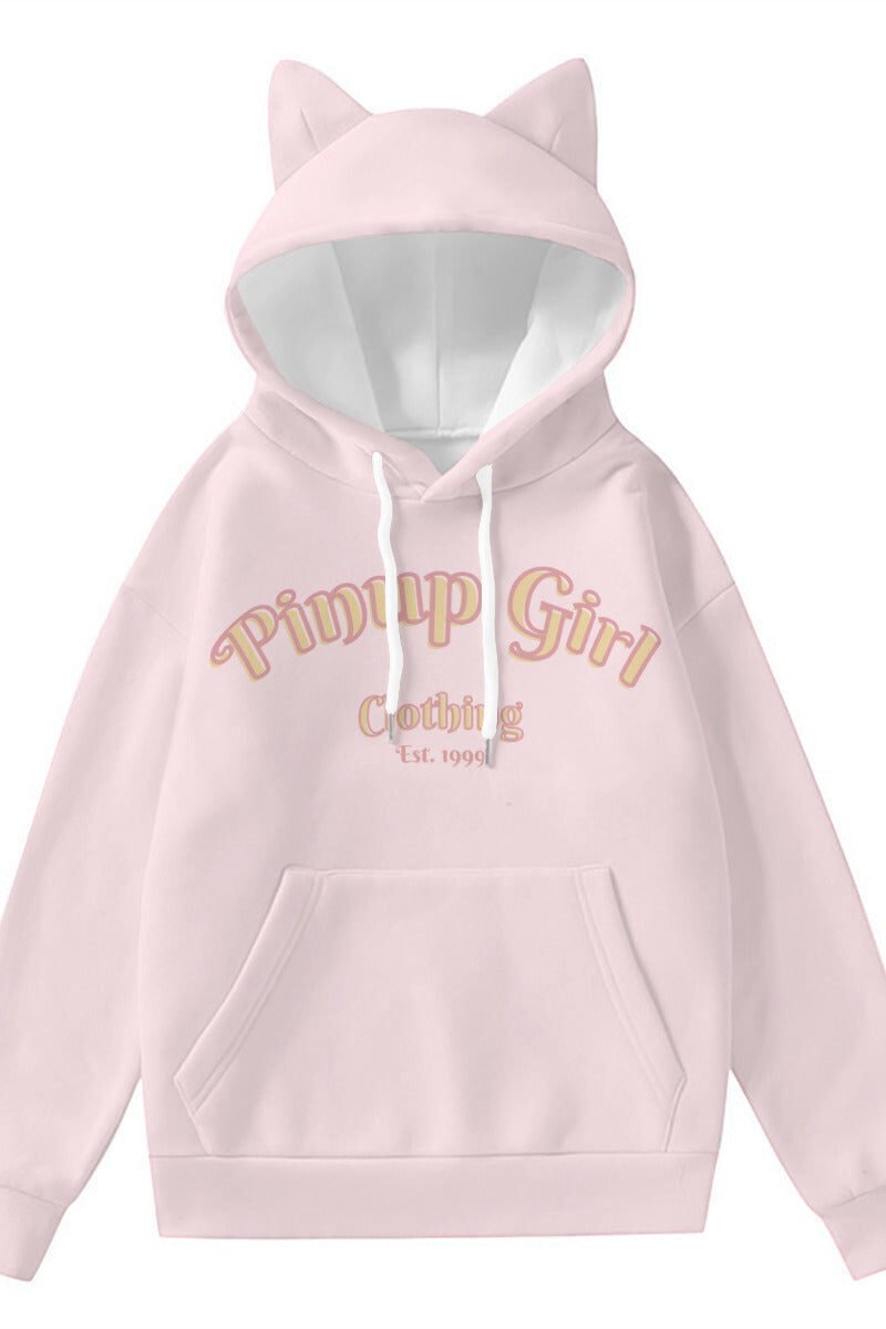 Salty in Dunedin Logo Cat Ear Hoodie - Pink