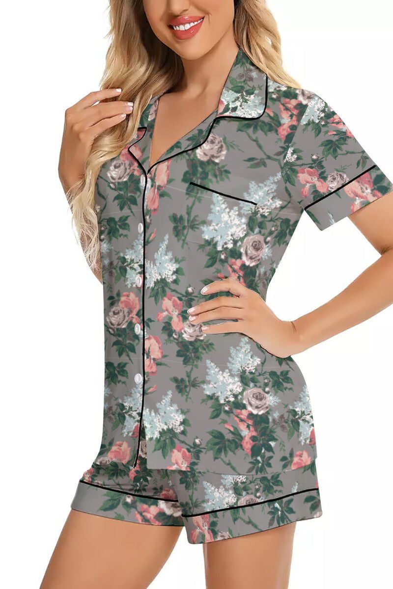 Overnighter Silky Pajama Set in J'Adore Bella Roses