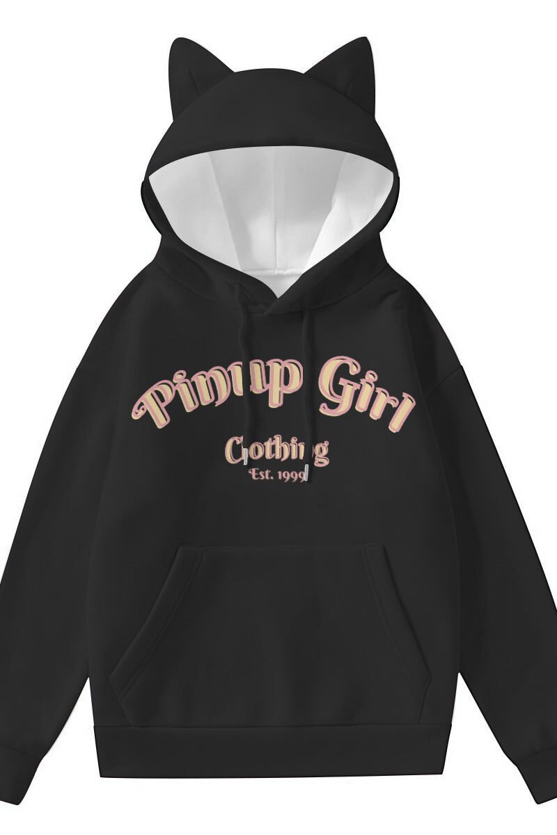 Salty in Dunedin Logo Cat Ear Hoodie in Black