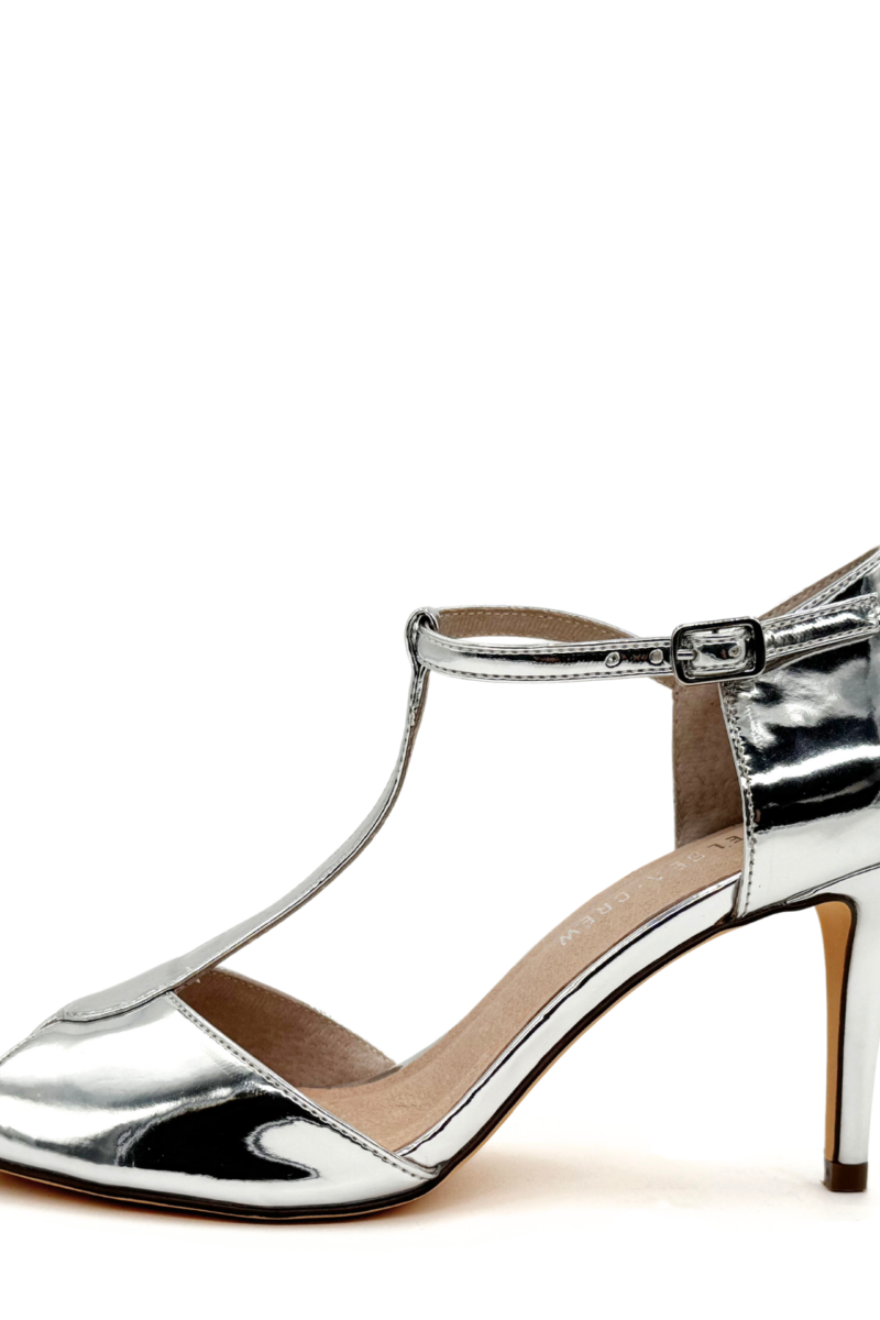 Blondie Metallic T-Strap Heels
