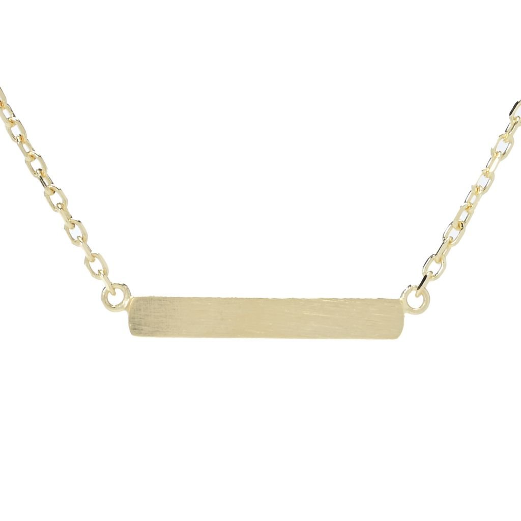 Toscana Italiana 18K Gold Plated Choice of Finish 18"+2" Bar Necklace