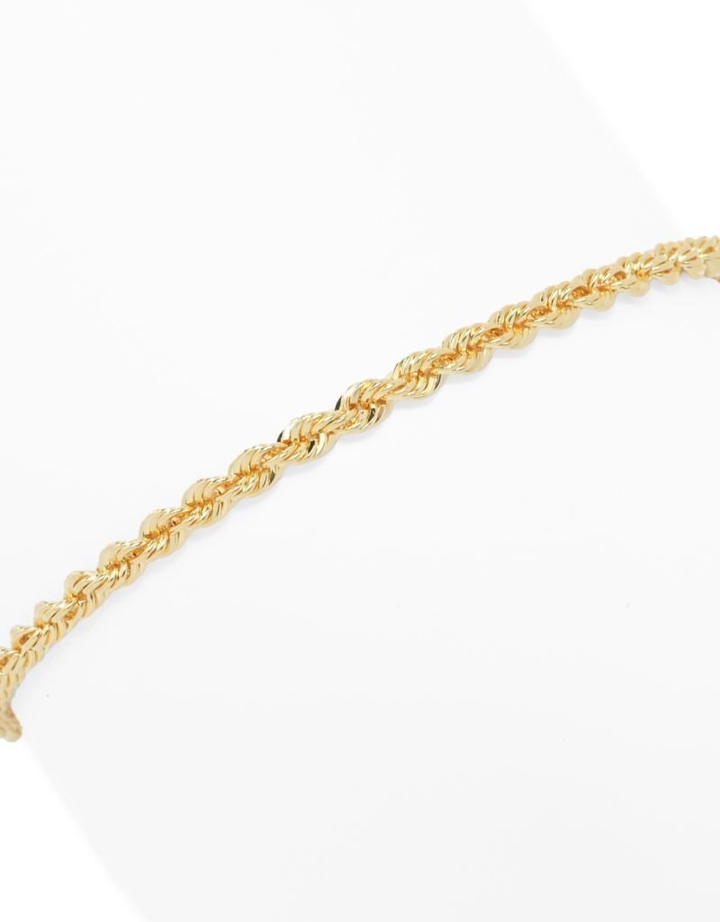 Toscana Italiana 18K Gold Plated Choice of Size Rope Chain Bracelet