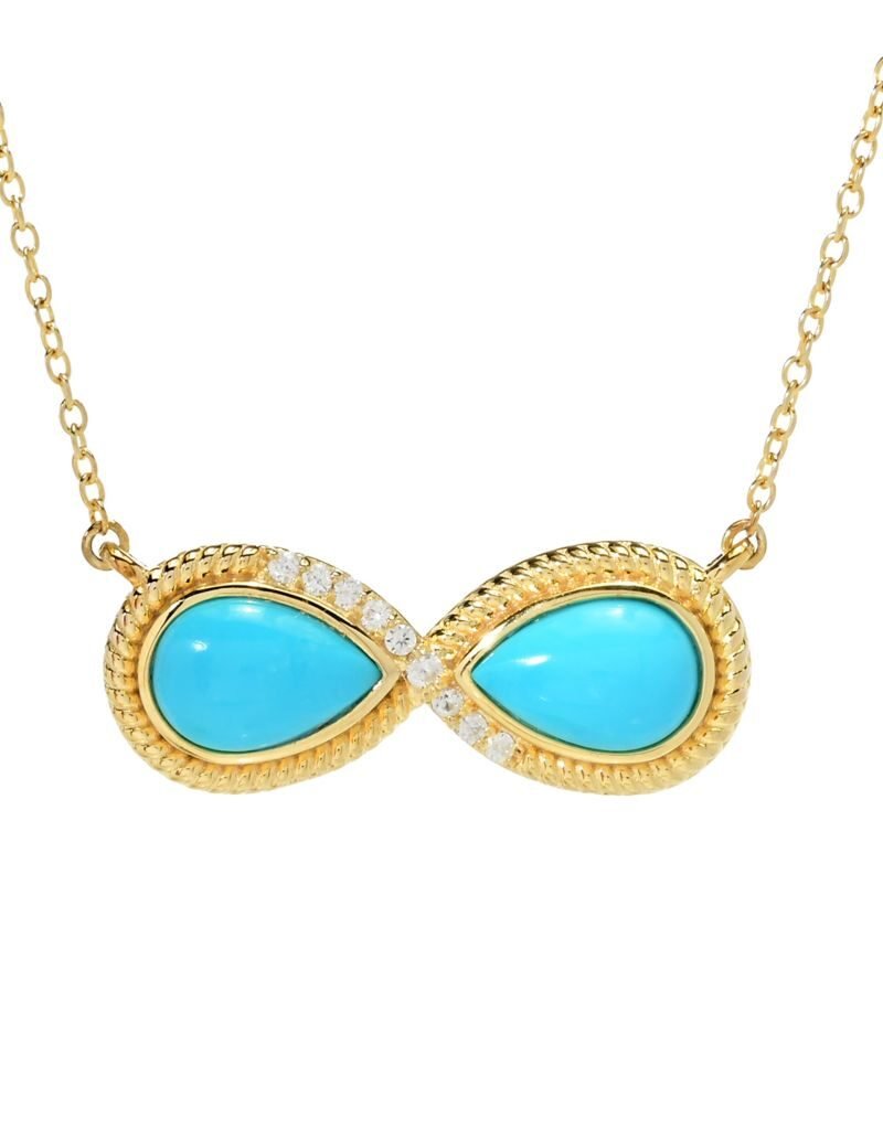 Elemental Gems 18K Gold Plated Sleeping Beauty Turquoise Infinity Necklace