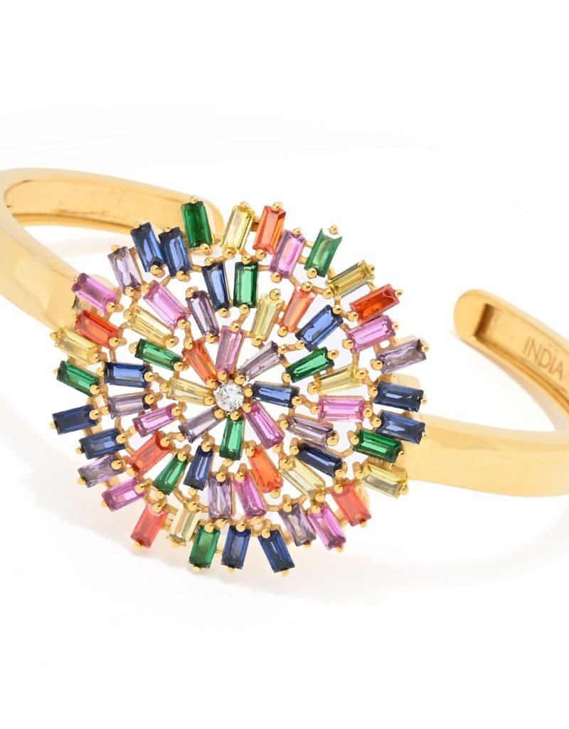 Color Crush 18.34 DEW Simulated Gemstone Cuff Bracelet