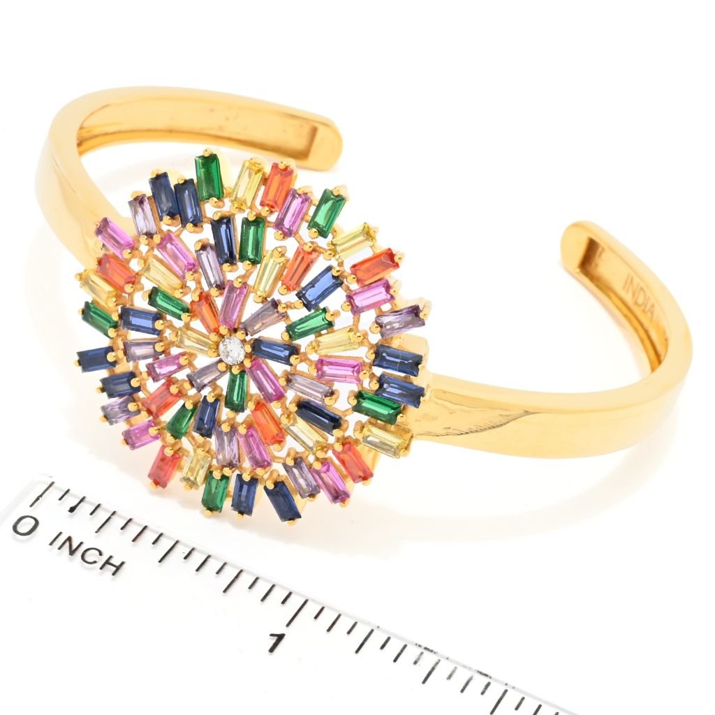 Color Crush 18.34 DEW Simulated Gemstone Cuff Bracelet