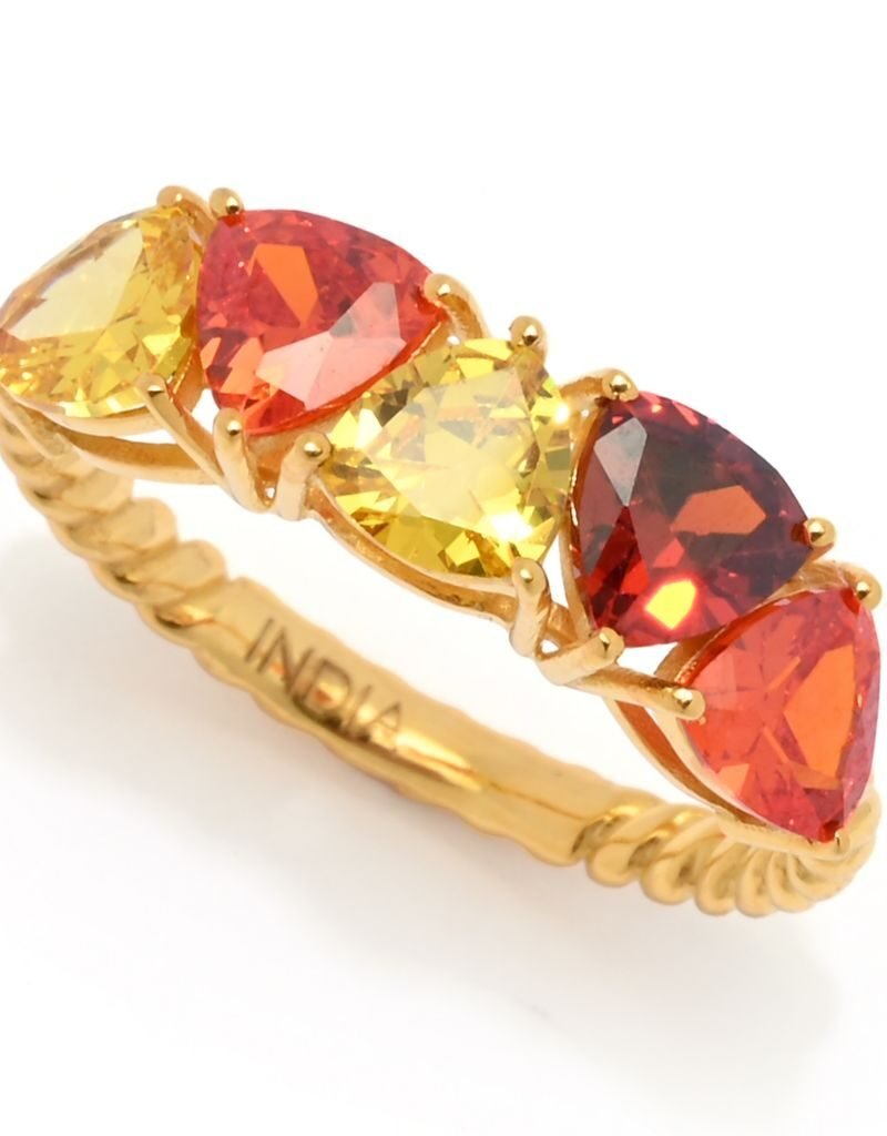 Color Crush Gemstone 5-Stone Twisted Stack Ring
