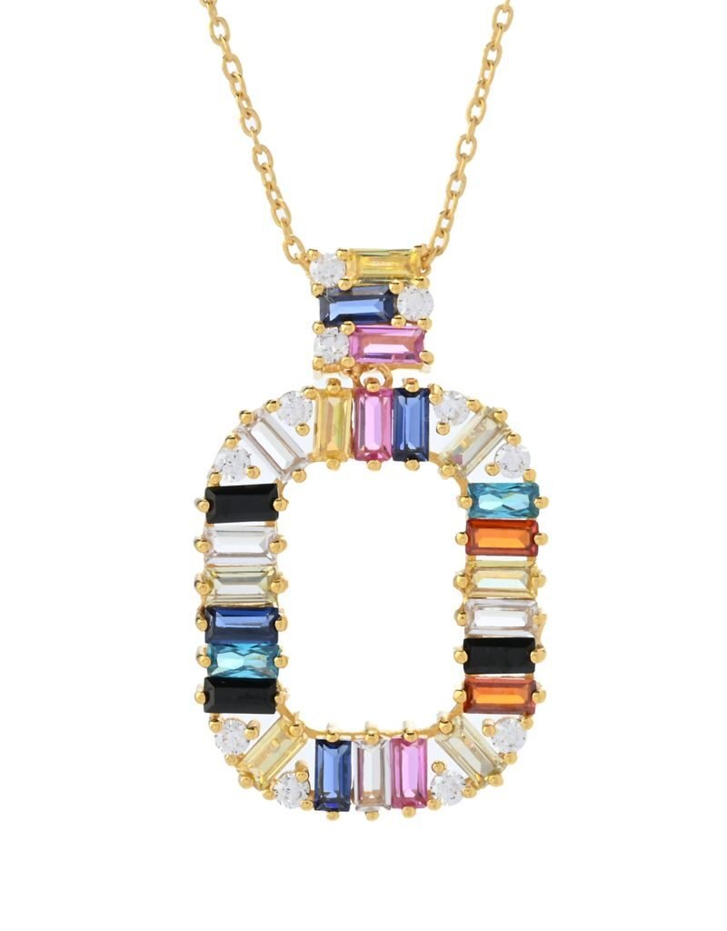 Color Crush Baguette Open Pendant w/ Chain
