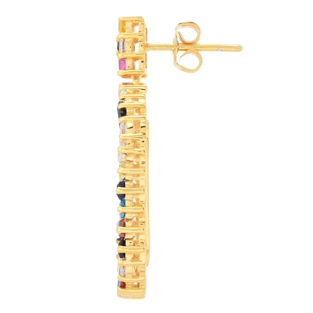 Color Crush Gem Baguette Open Drop Earrings