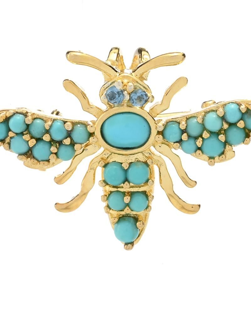 18K Gold Plated Campitos Turquoise Choice of Critter Convertible Pendant/Brooch