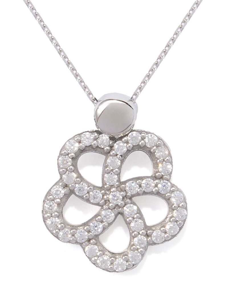 Brilliante Italia 0.50 DEW Simulated Diamond Flower Cluster Pendant