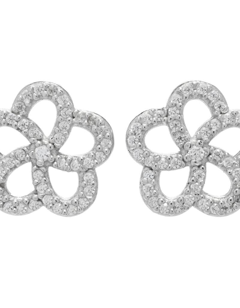 Brilliante Italia 0.43 DEW Simulated Diamond Flower Cluster Earrings
