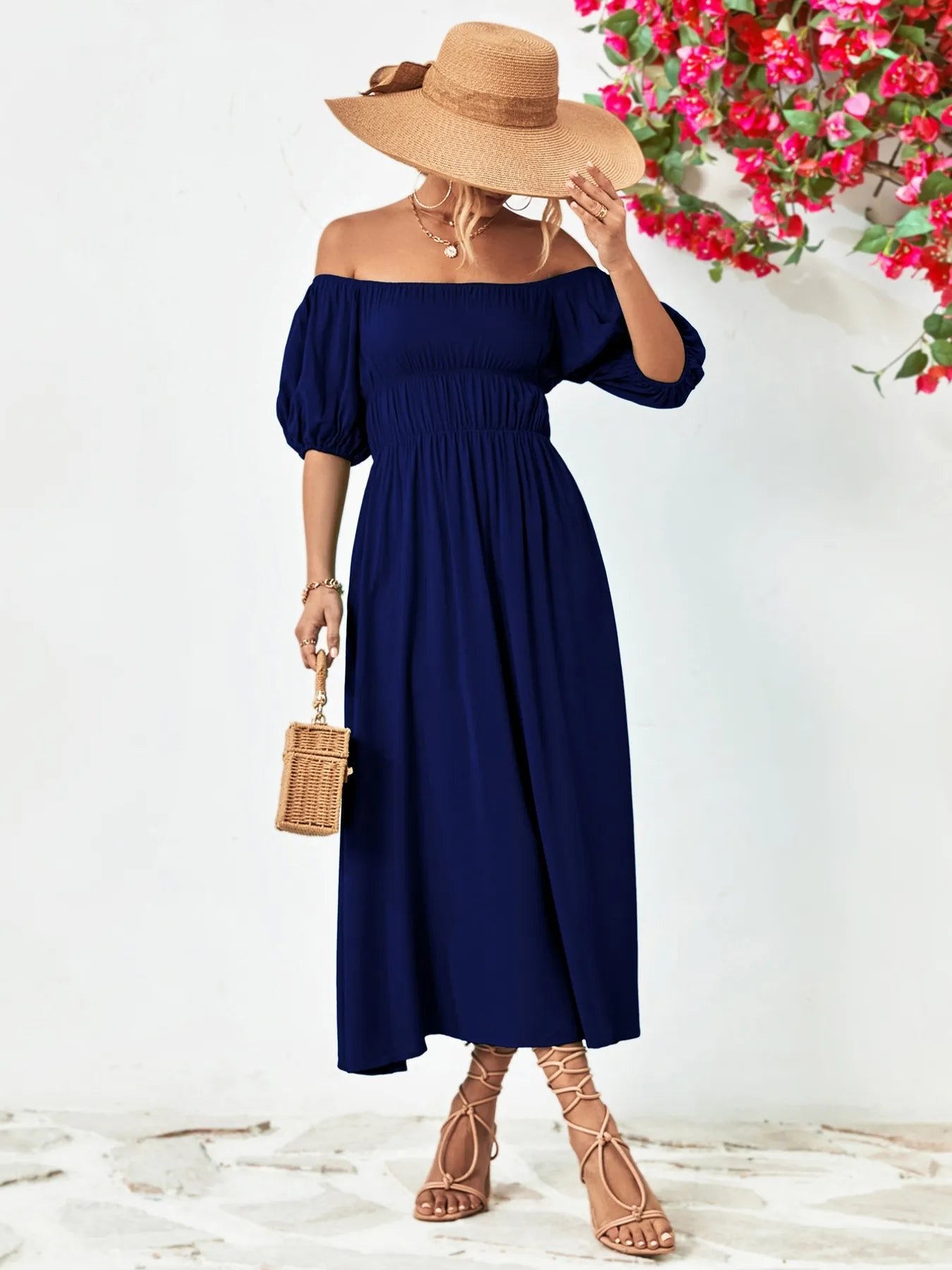 Boho Chic Puff Sleeve Maxi Dress | 3 Colors