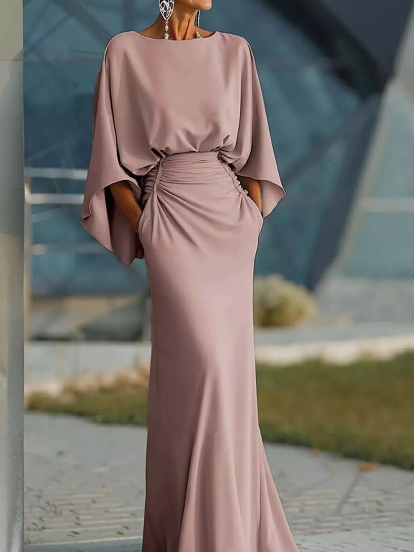Batwing Ruched Maxi Dress | 6 Colors