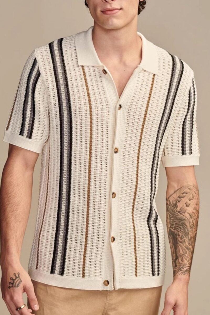 Del Mar Men's Crochet Shirt | 2 Colors | Poundton