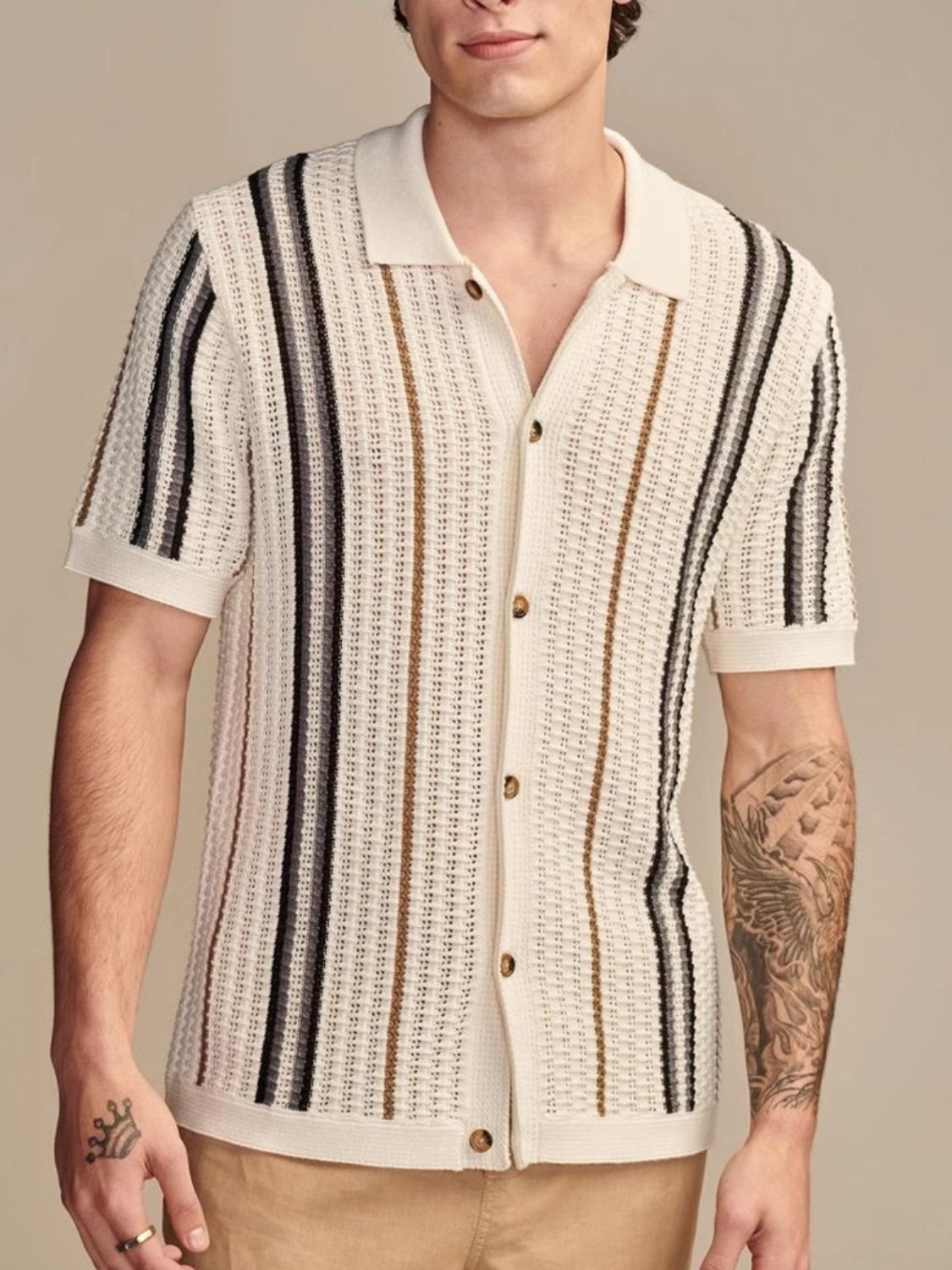 Del Mar Men's Crochet Shirt | 2 Colors | Poundton