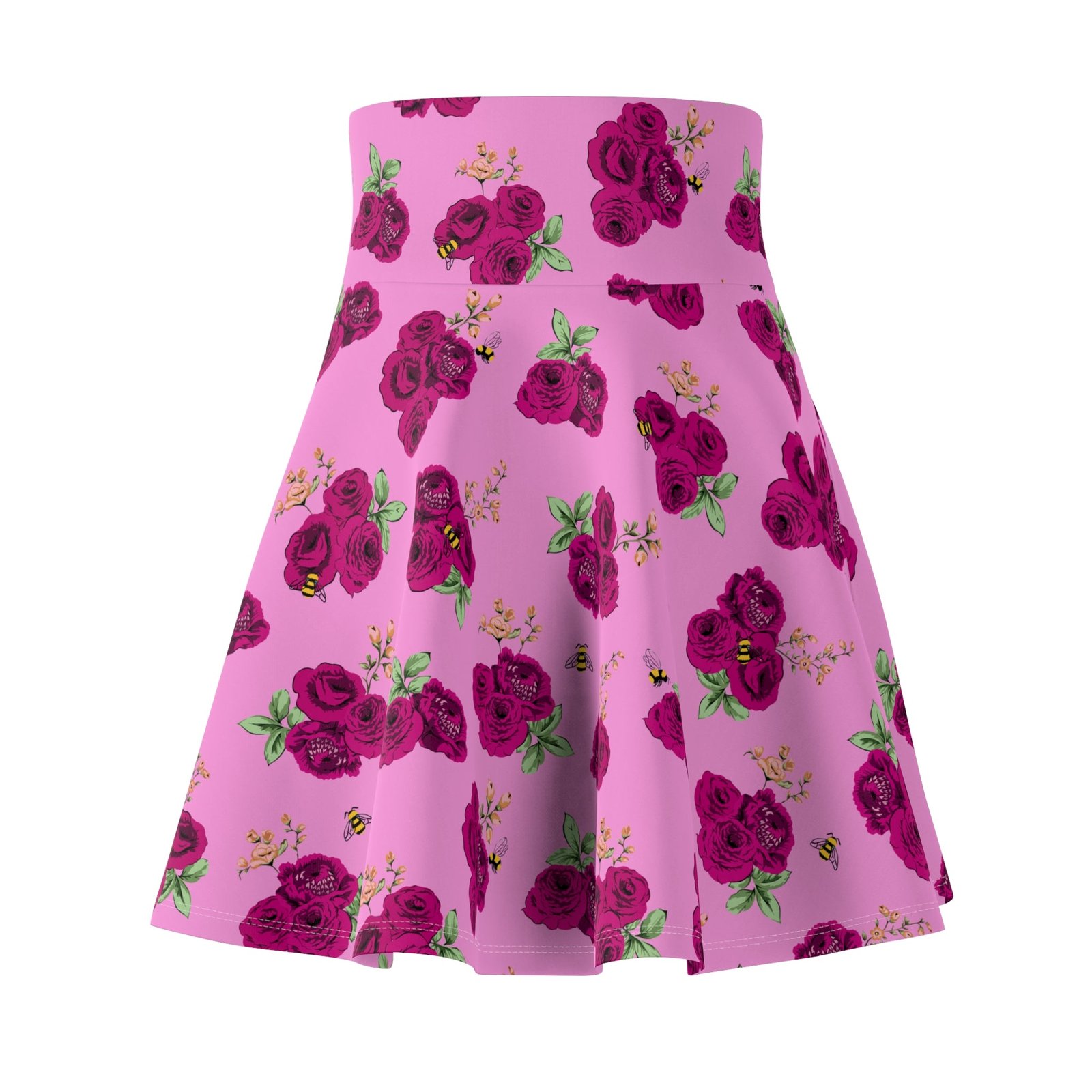 Louisa Pink Bee Floral Skater Skirt Swim Coverup