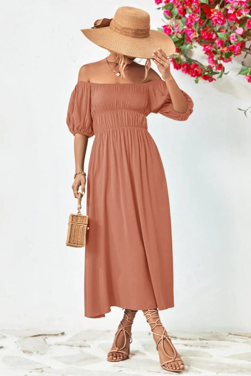 Boho Chic Puff Sleeve Maxi Dress | 3 Colors