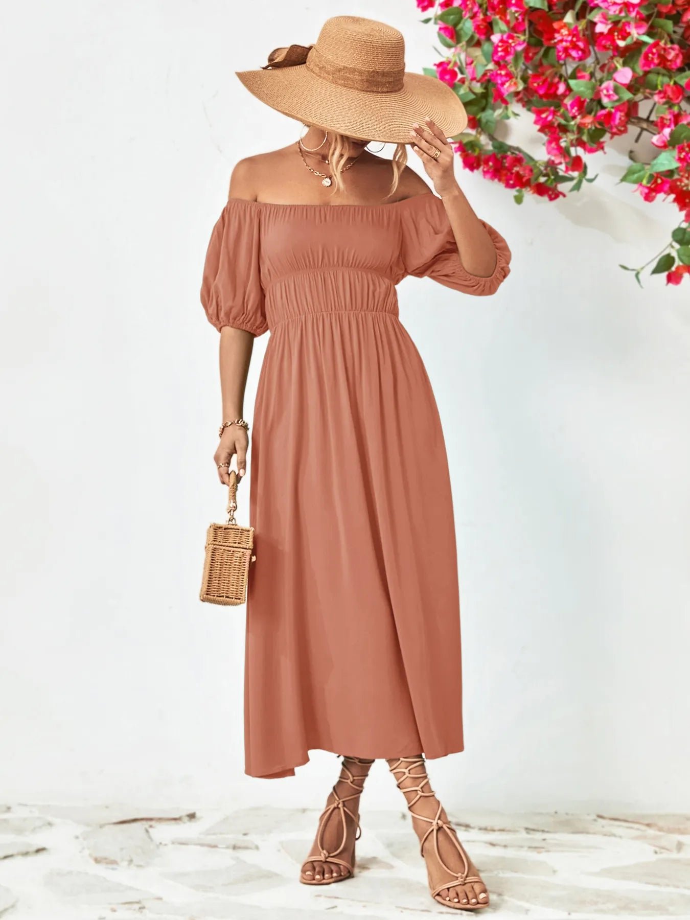 Boho Chic Puff Sleeve Maxi Dress | 3 Colors