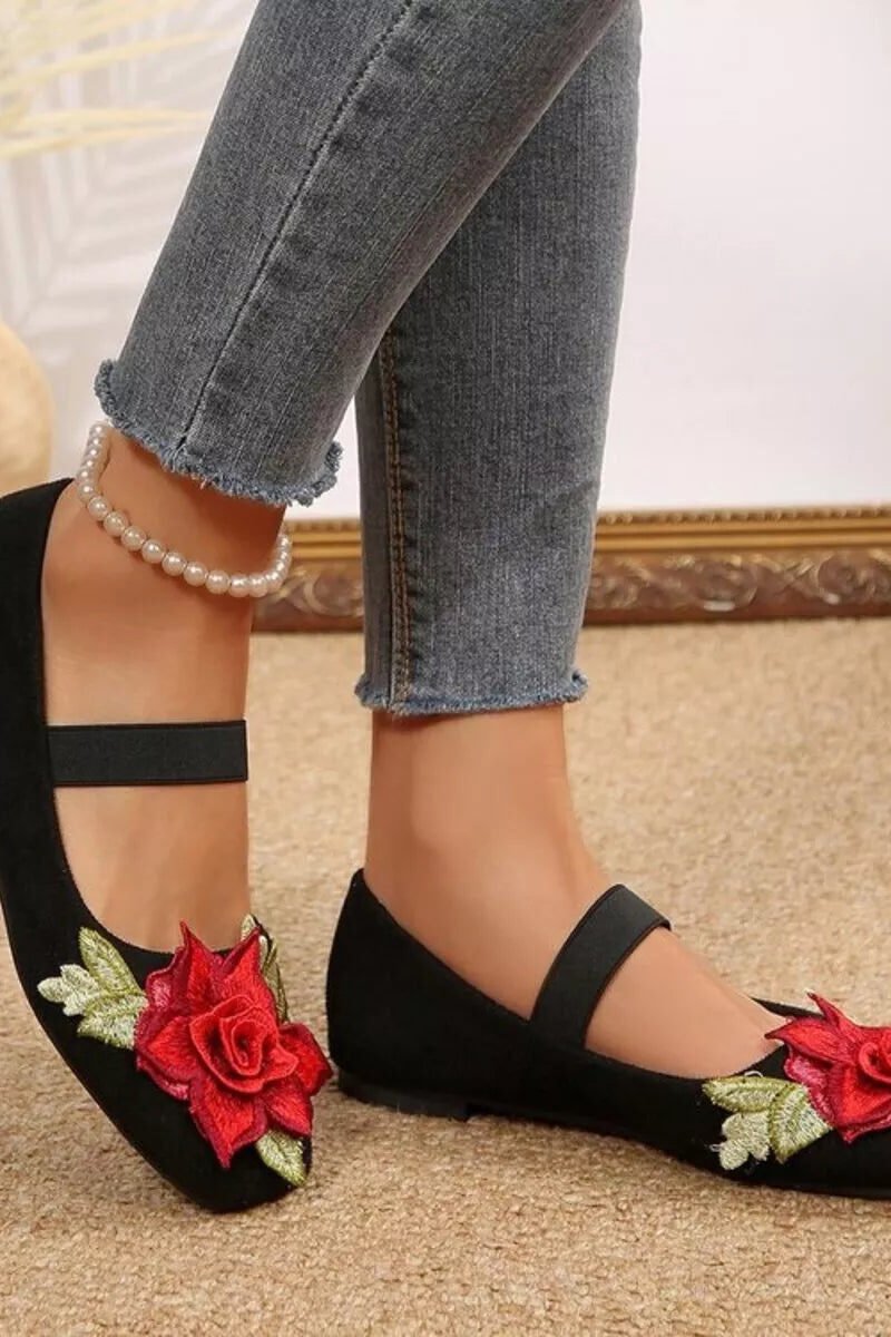 Posy Square-Toe Flats