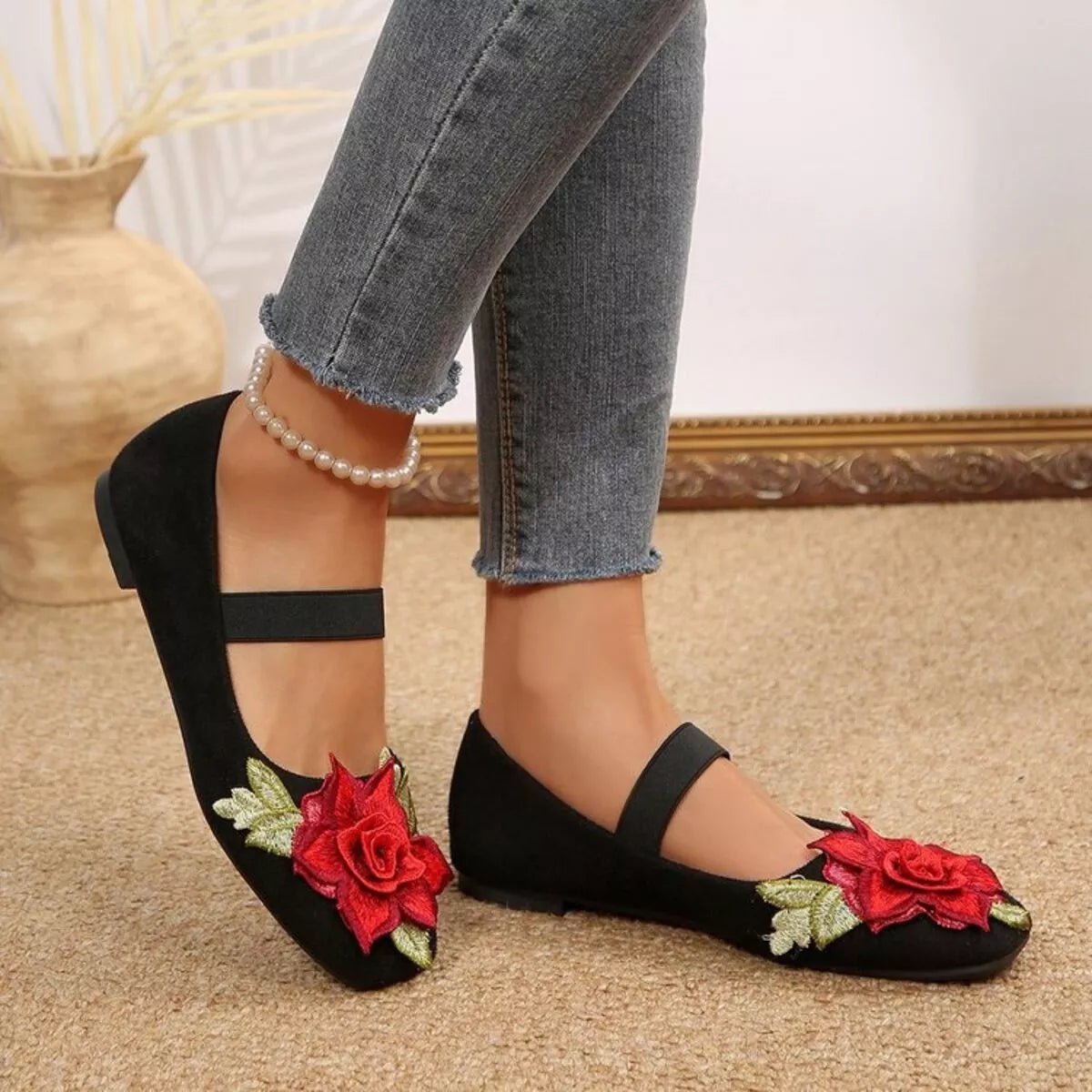 Posy Square-Toe Flats