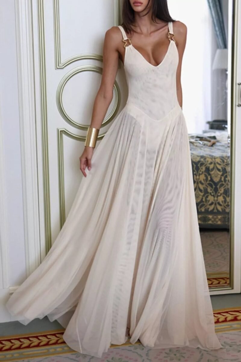 Midnight Heiress Sheer Maxi Gown | Black or White