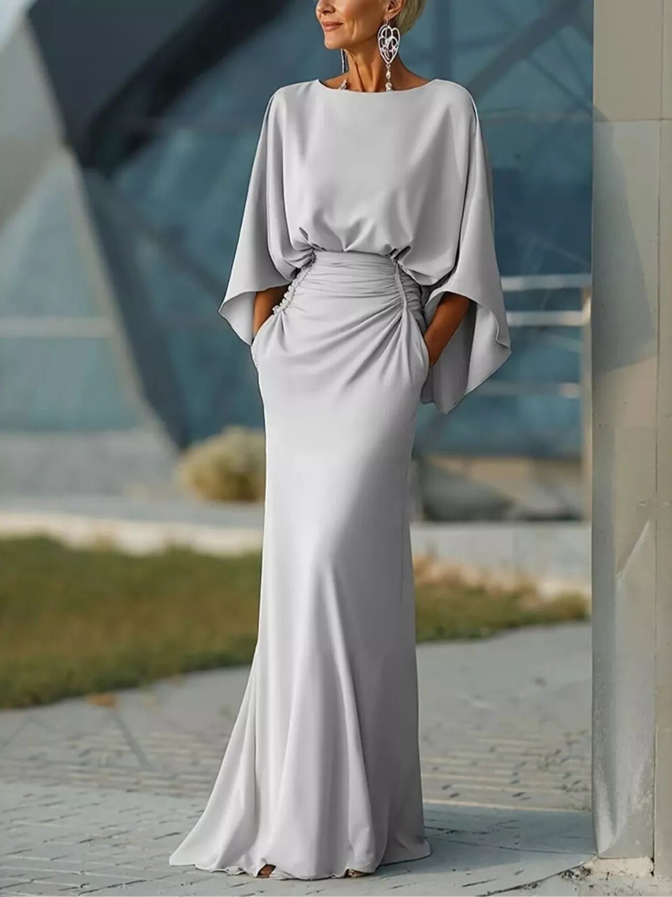 Batwing Ruched Maxi Dress | 6 Colors
