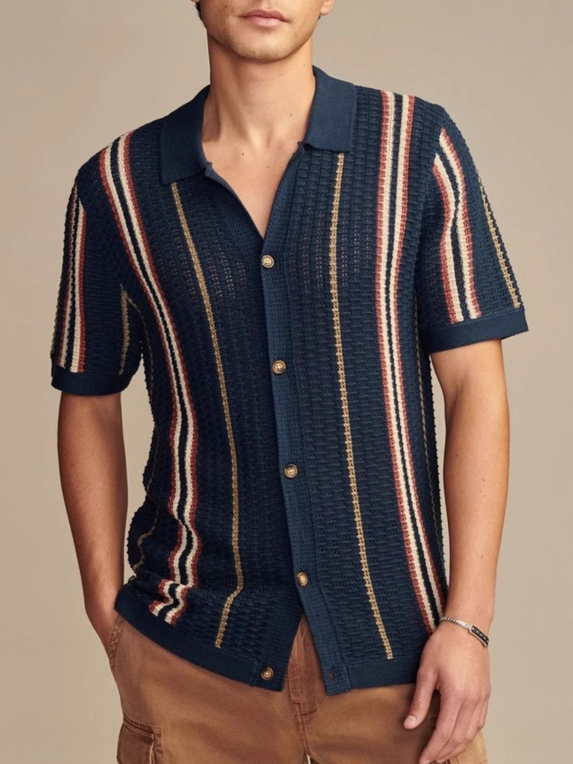Del Mar Men's Crochet Shirt | 2 Colors | Poundton