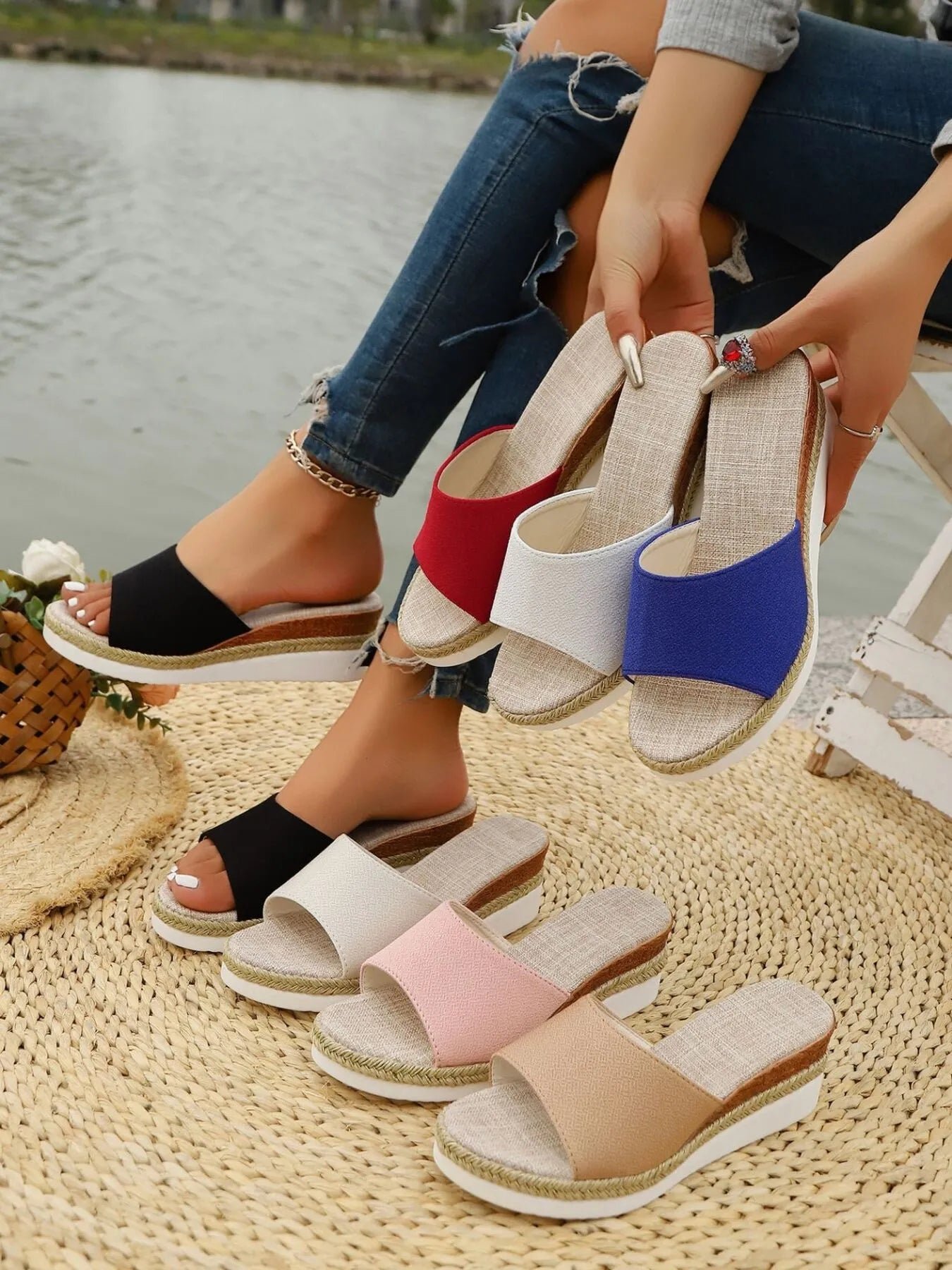 Soleil Open Toe Wedge Sandals | 8 Colors