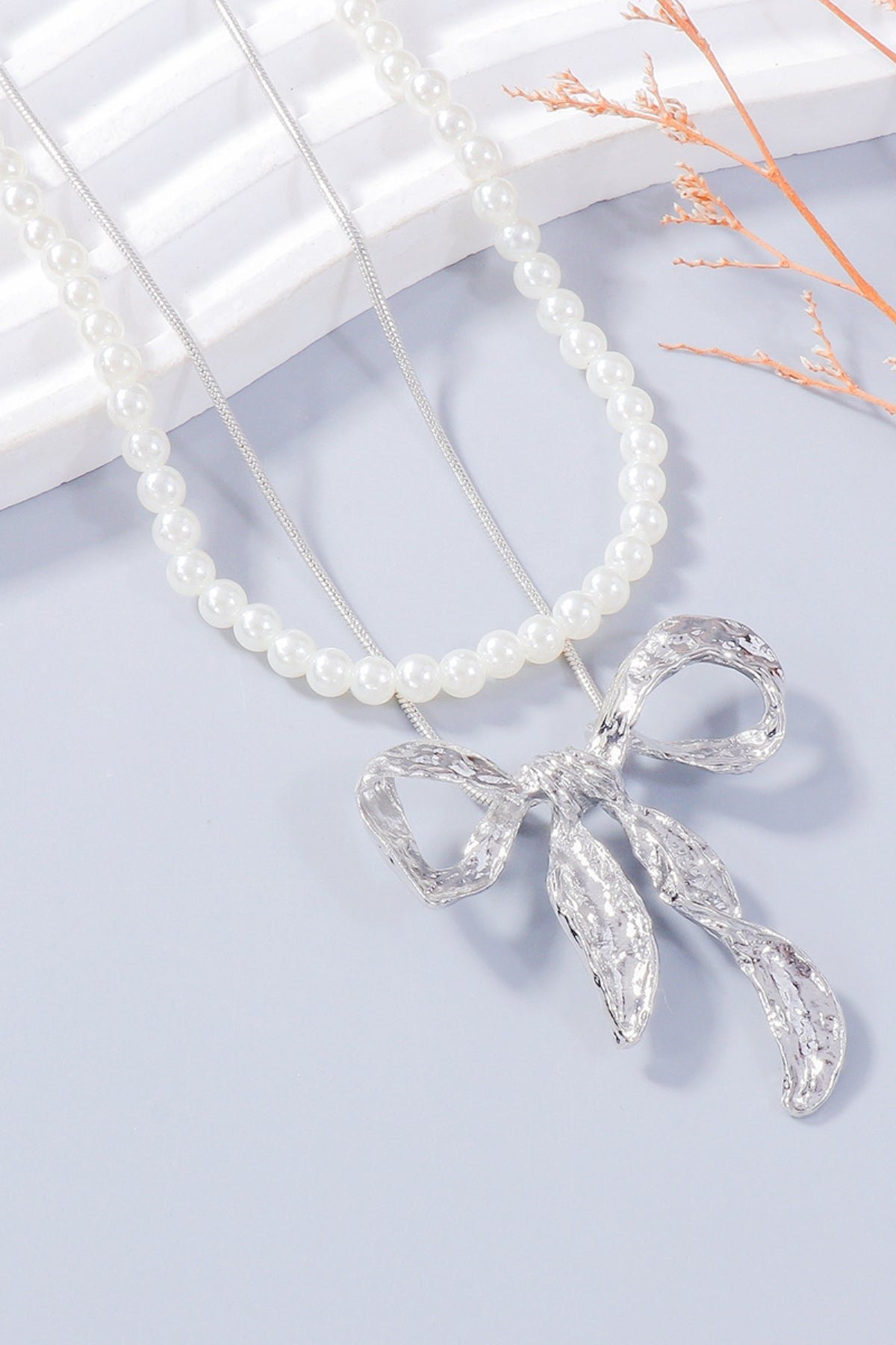 Zoe Pearl & Bow Jewelry Set | Silver or Gold