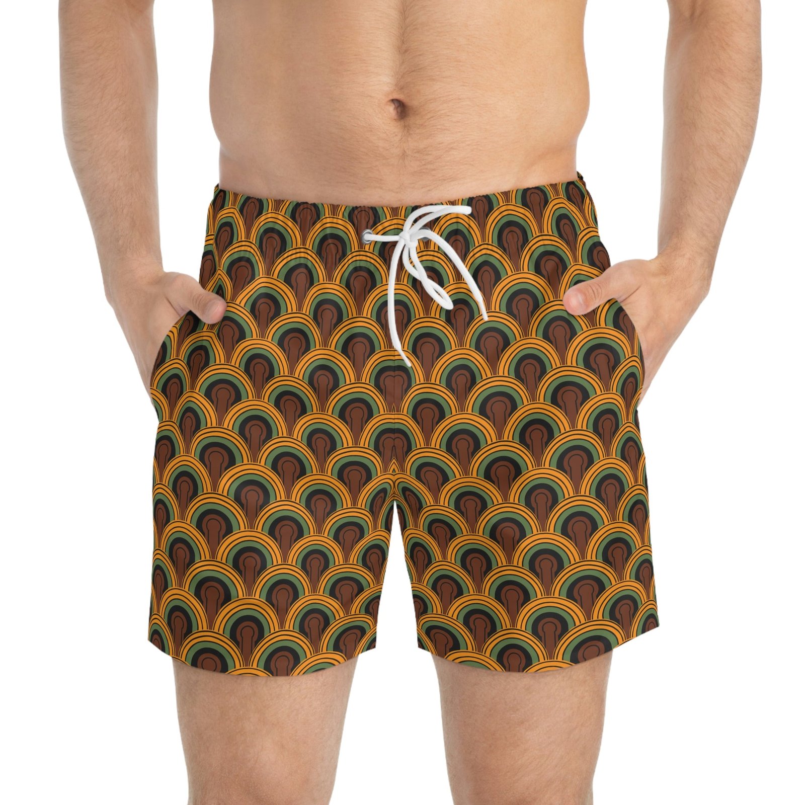 1970's Vintage Room 237 Print Men's Swim Trunks