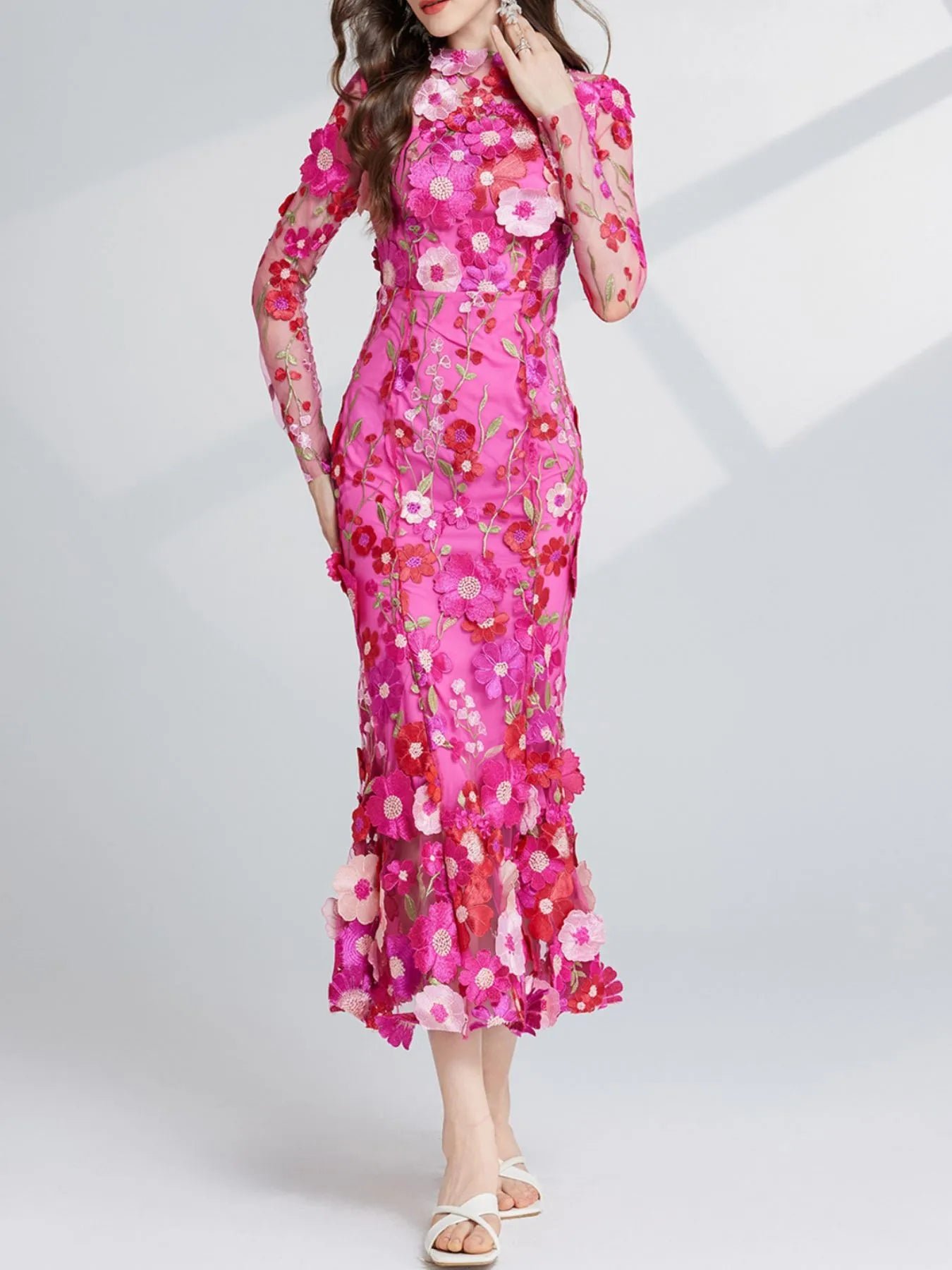 Enchanted Wildflower Mesh Maxi Dress | 4 Colors