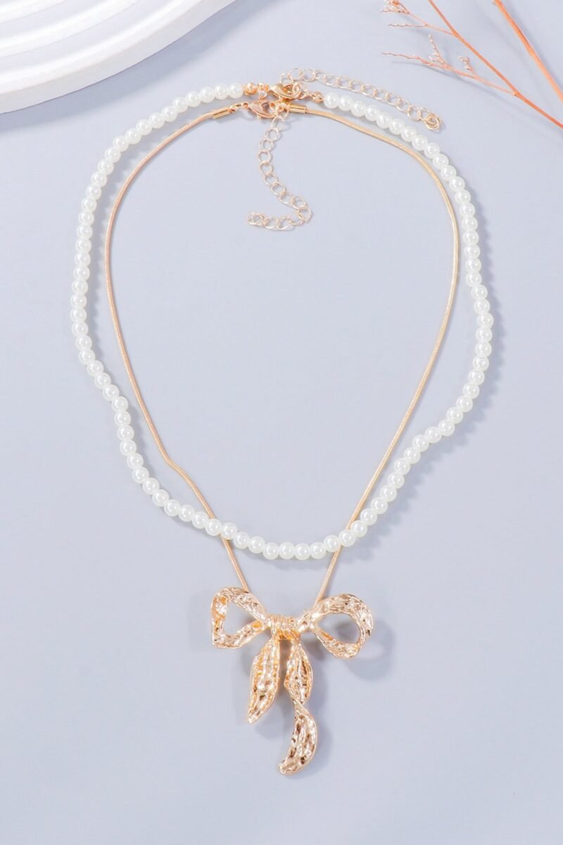Zoe Pearl & Bow Jewelry Set | Silver or Gold