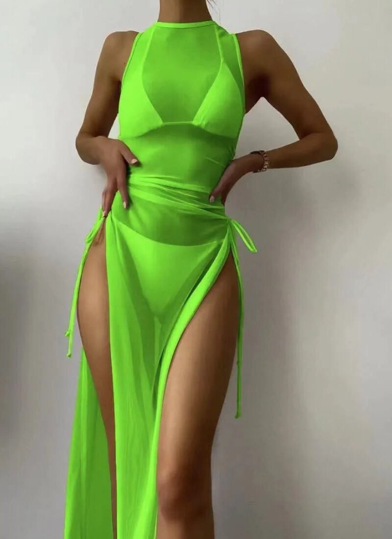 Poolside Bombshell Three-Piece Swimsuit & Cover-Up | 10 Colors