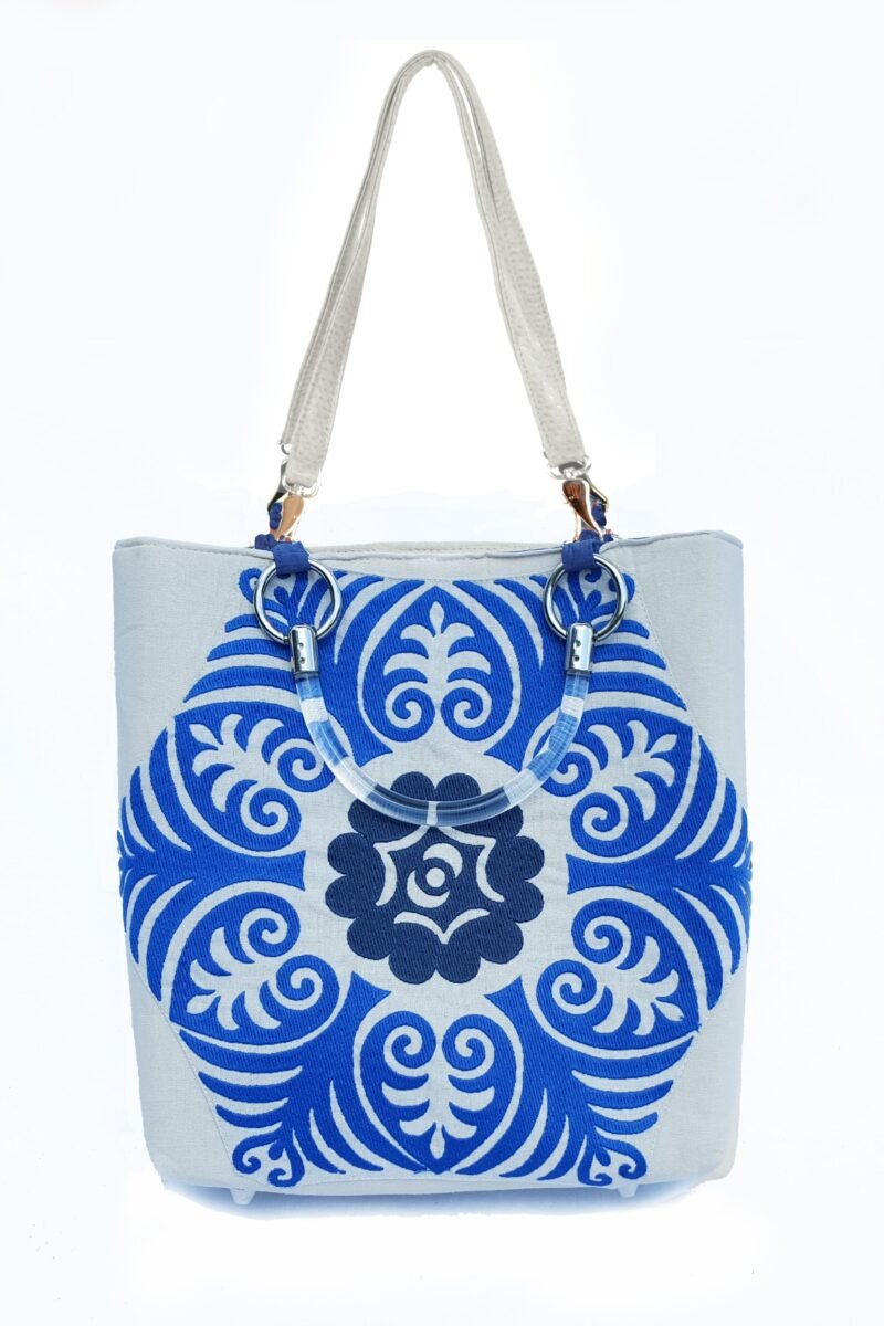 Suzani Silk Blue Small Tote