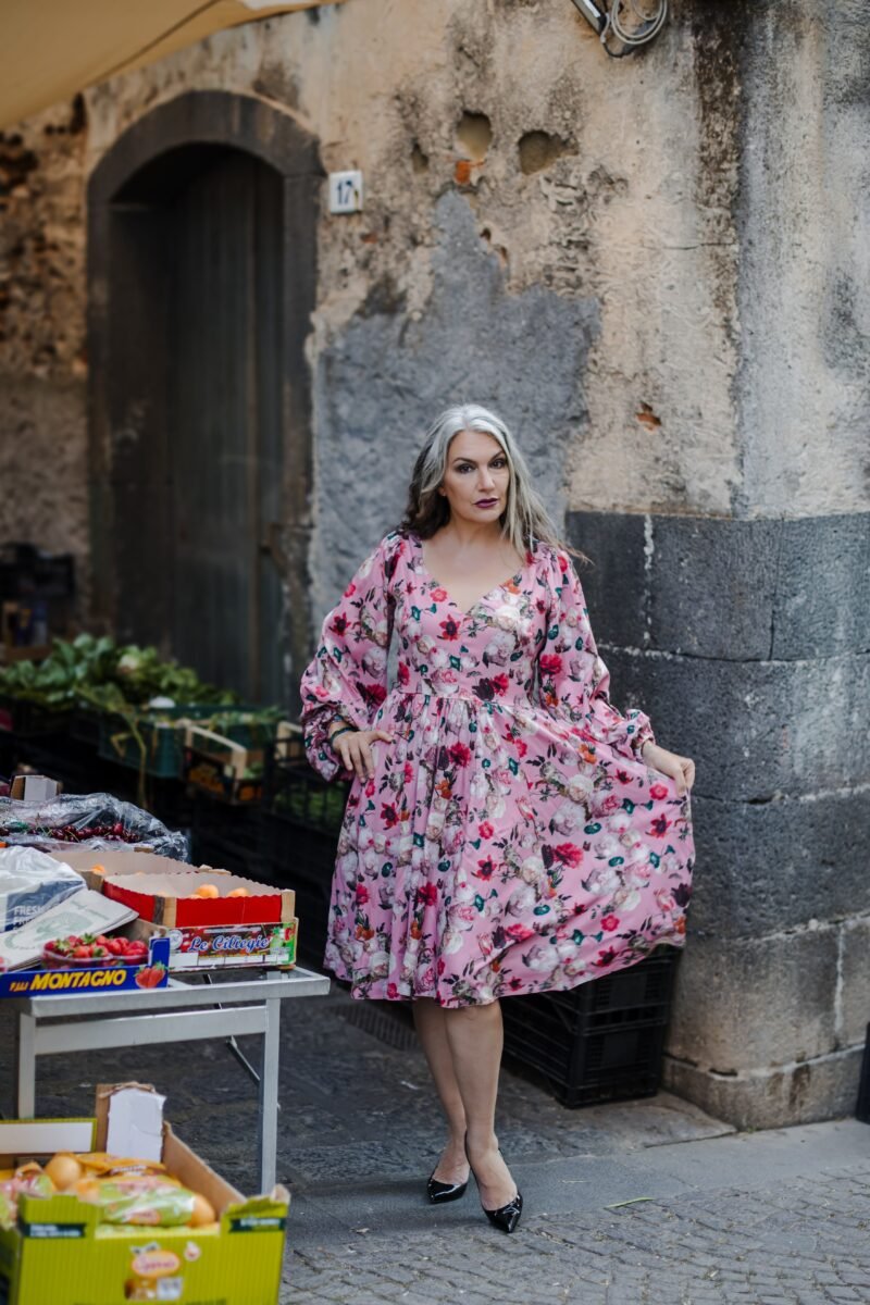 Kara Swing Dress in Mauve Ambrosia Floral