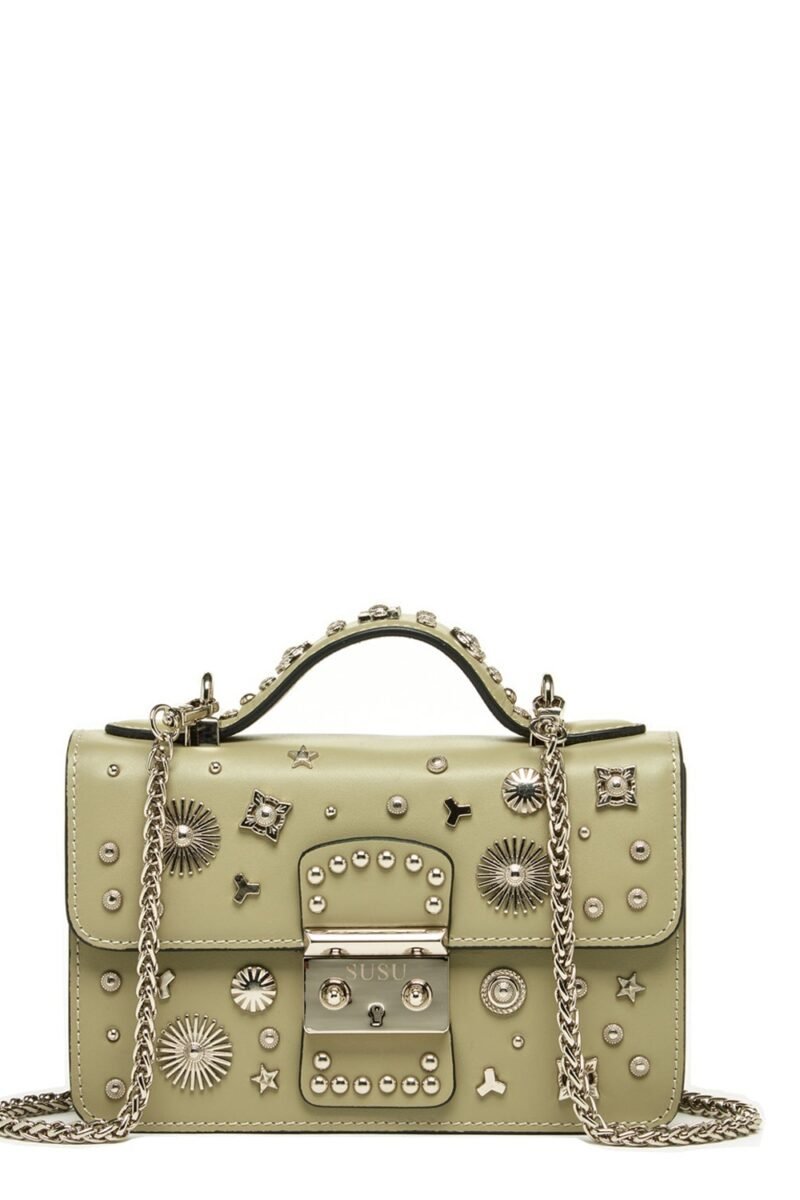 The Hollywood Leather Crossbody Bag Sage Green