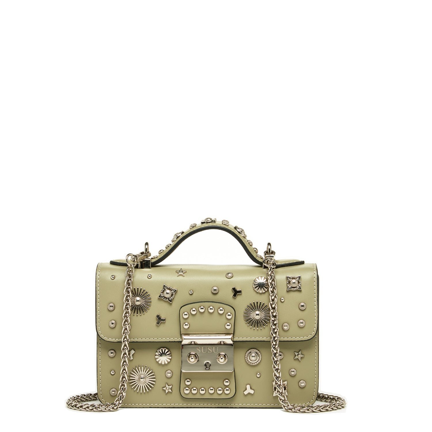 The Hollywood Leather Crossbody Bag Sage Green