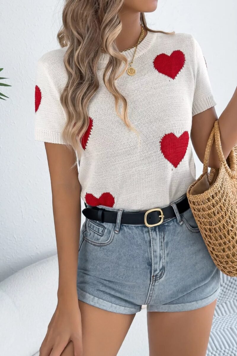 Amour Cherie Heart Knit Top | White or Black