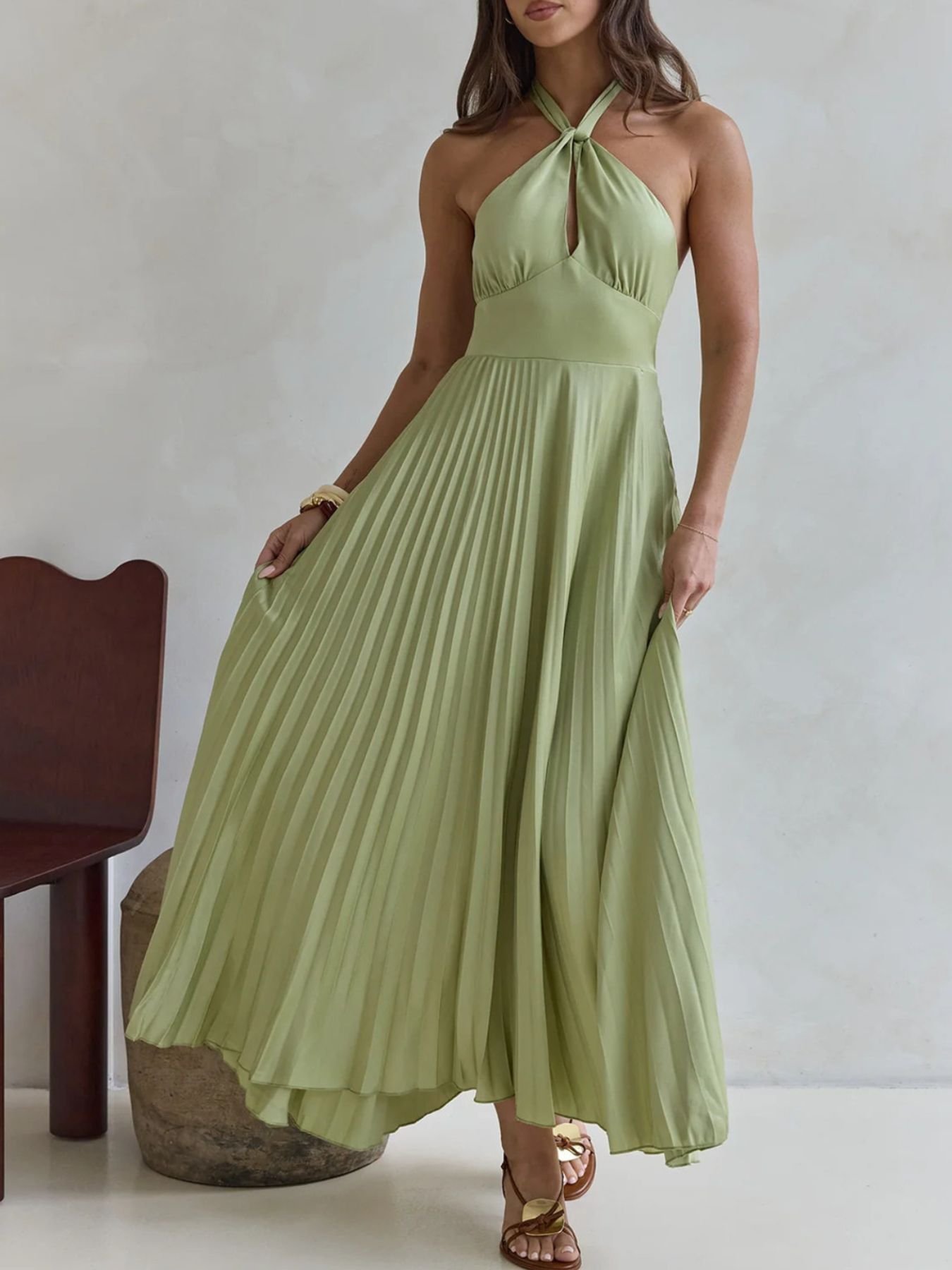 Pastel Reverie Halter Maxi Dress | 2 Colors