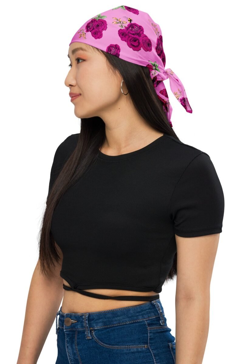 Cyndi Pink Bee Floral Bandana