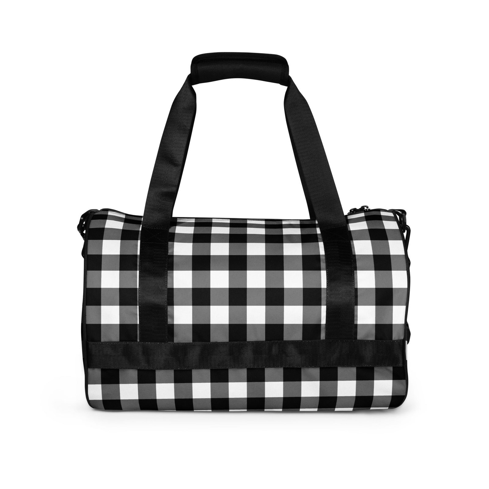Badass Black Gingham Gym Duffle Workout Bag