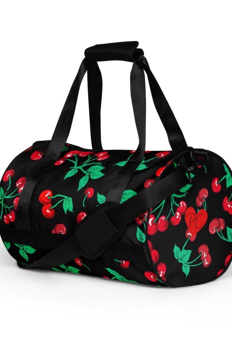Black Coffee Cherry Girl Gym Duffle Workout Bag