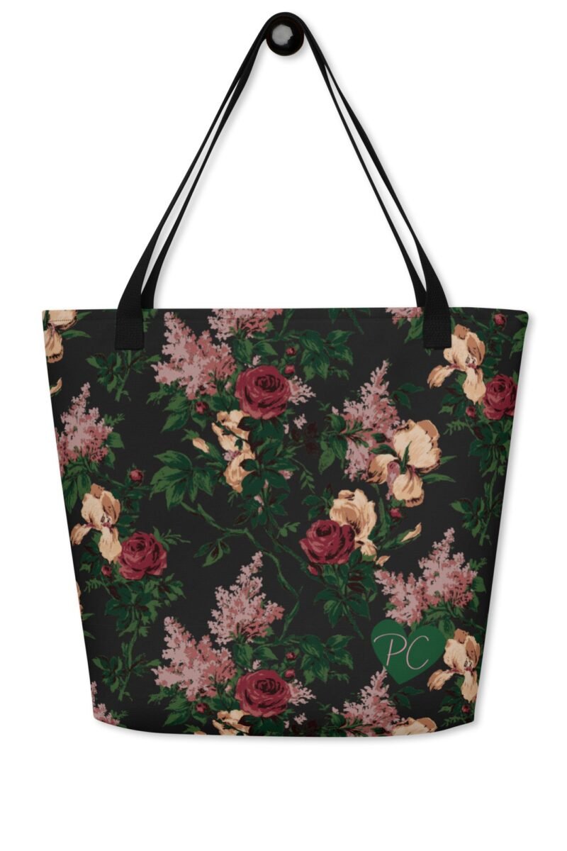 Bethany Oversized Tote Bag in Dark Bella Roses Print