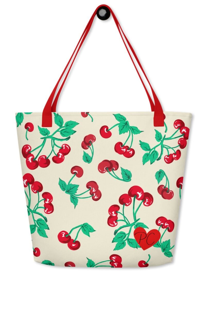 Bethany Large Shopper Tote Bag in Antique Ivory Cherry Girl
