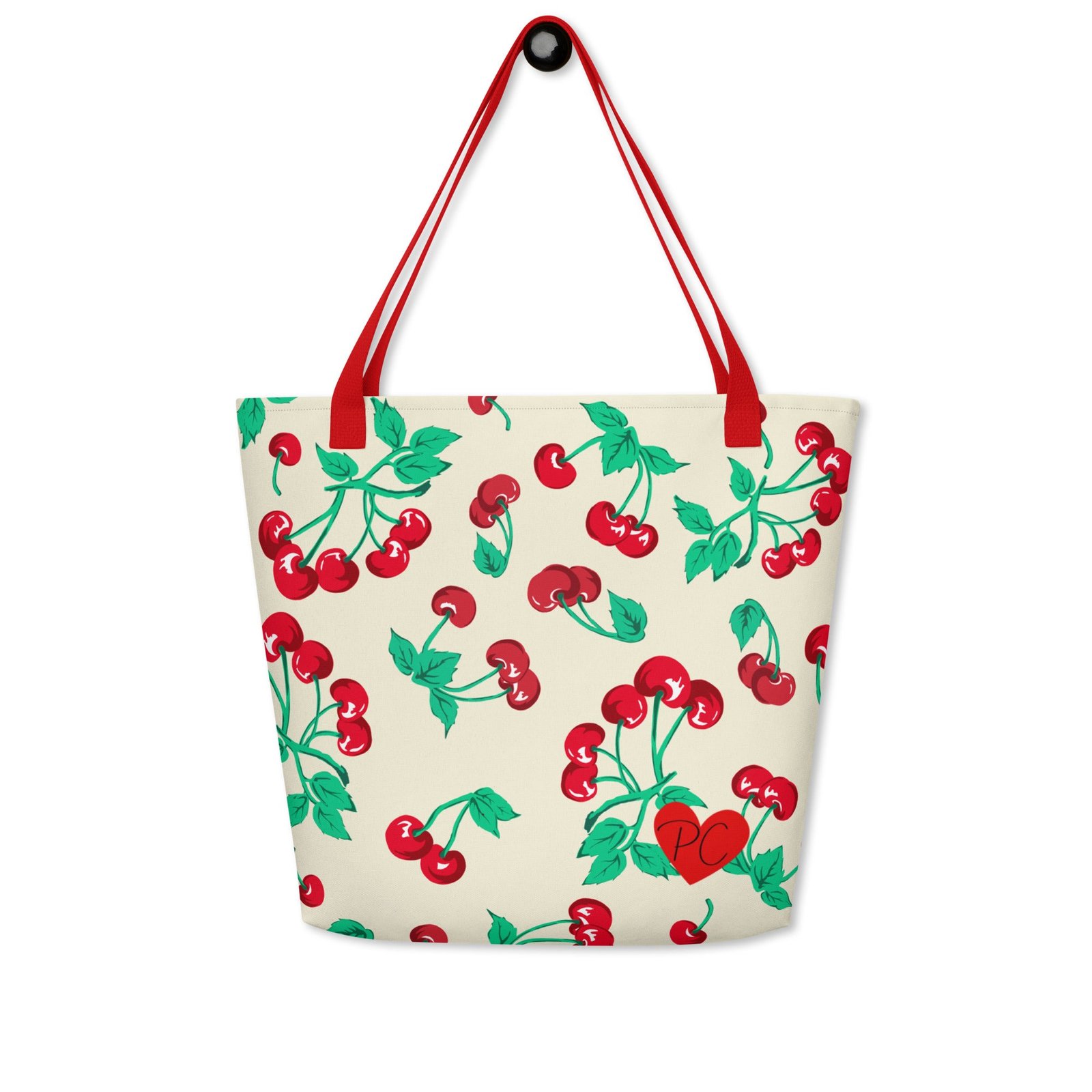 Bethany Large Shopper Tote Bag in Antique Ivory Cherry Girl